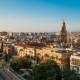 Cityscape of Murcia before sunset. Aerial view